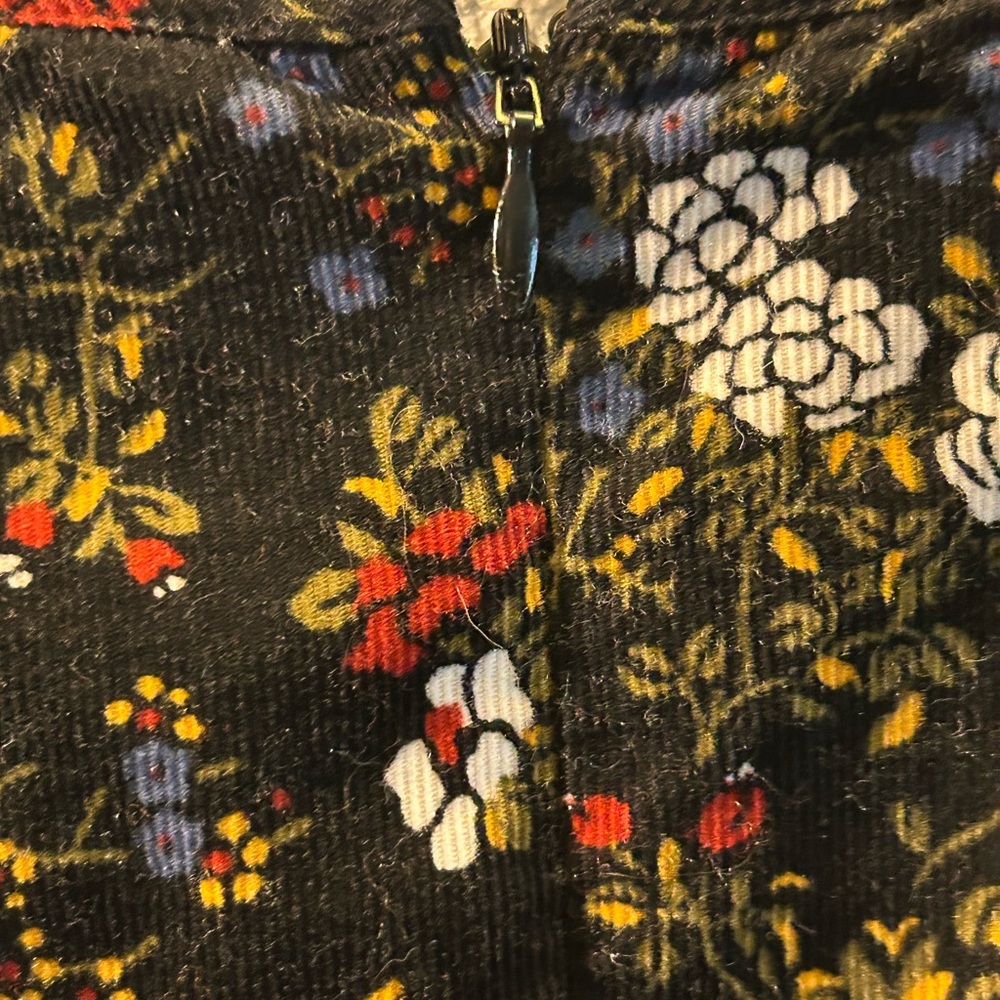 Madewell Corduroy Ruffle-Front Dress in Finch Floral Size 2 - Picture 9 of 9